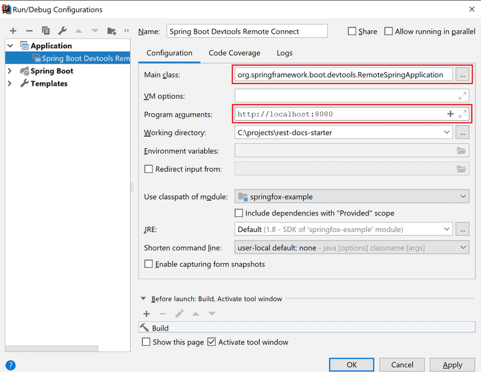 Remote Connection Configuration in IDEA