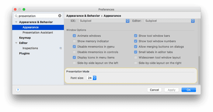 intellij-idea-presentation-mode-font-size