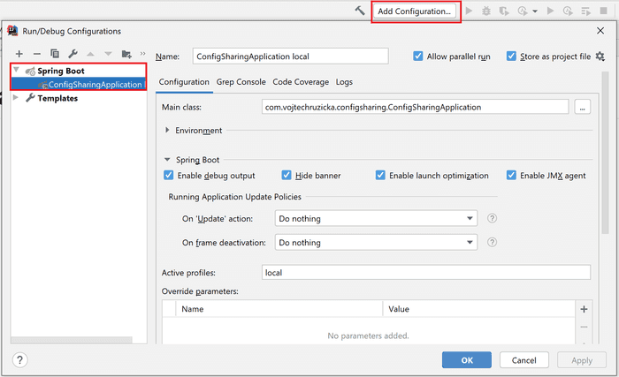 Manually adding IDEA run configurations