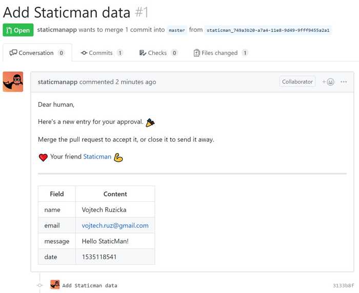 StaticMan Moderation Pull Request